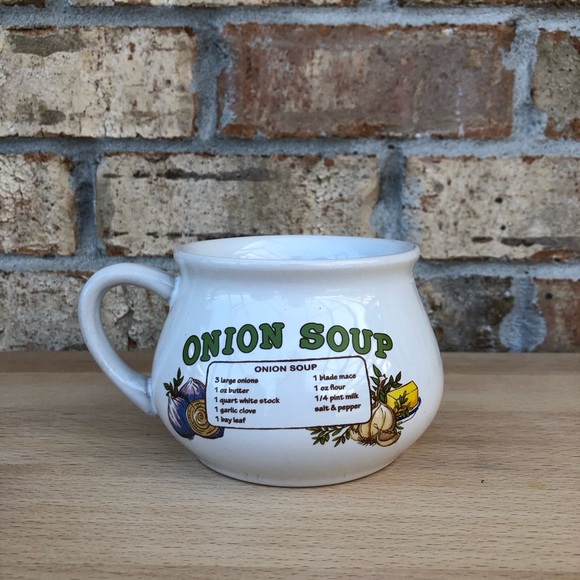 Vintage  Set Of 2 DAT'L DO-IT INC DDI Potato Soup Onion Soup Recipe Bowls Cups - Picture 3 of 14